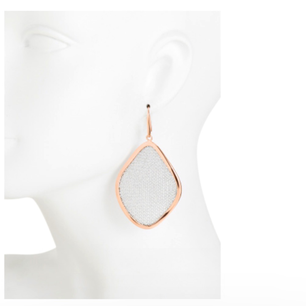 Adami & Martucci Sterling Silver Mesh Drop Potato Chip Earrings In Gold